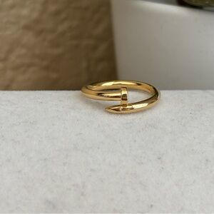 18K Real Gold Nail Ring
